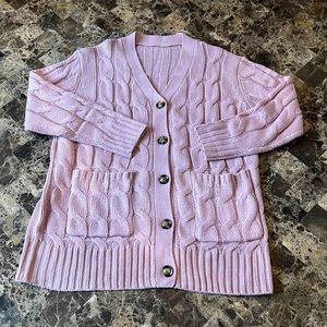 2XL Very warm Pink Cardigan Sweater